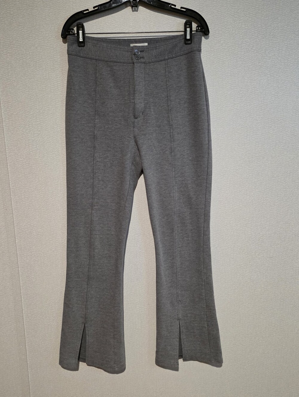 Maeve Anthropologie Seamed Flare Pants In Gray High Rise Size 8 Womens